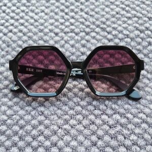 SEE Women's Hexagonal Sunglasses - Black and Purple